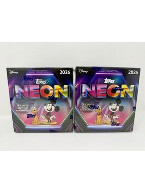 2x 2026 Topps Disney Neon Mega Box 50 Cards Chrome Sealed Ships Fast In hand